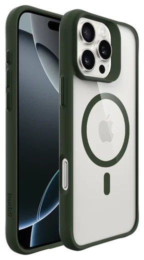 Buddi Hybrid Apple iPhone 16 Pro Hoesje MagSafe Back Cover Transparant Groen afbeelding 10