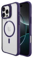 Buddi Hybrid Apple iPhone 16 Pro Hoesje MagSafe Back Cover Transparant Paars afbeelding