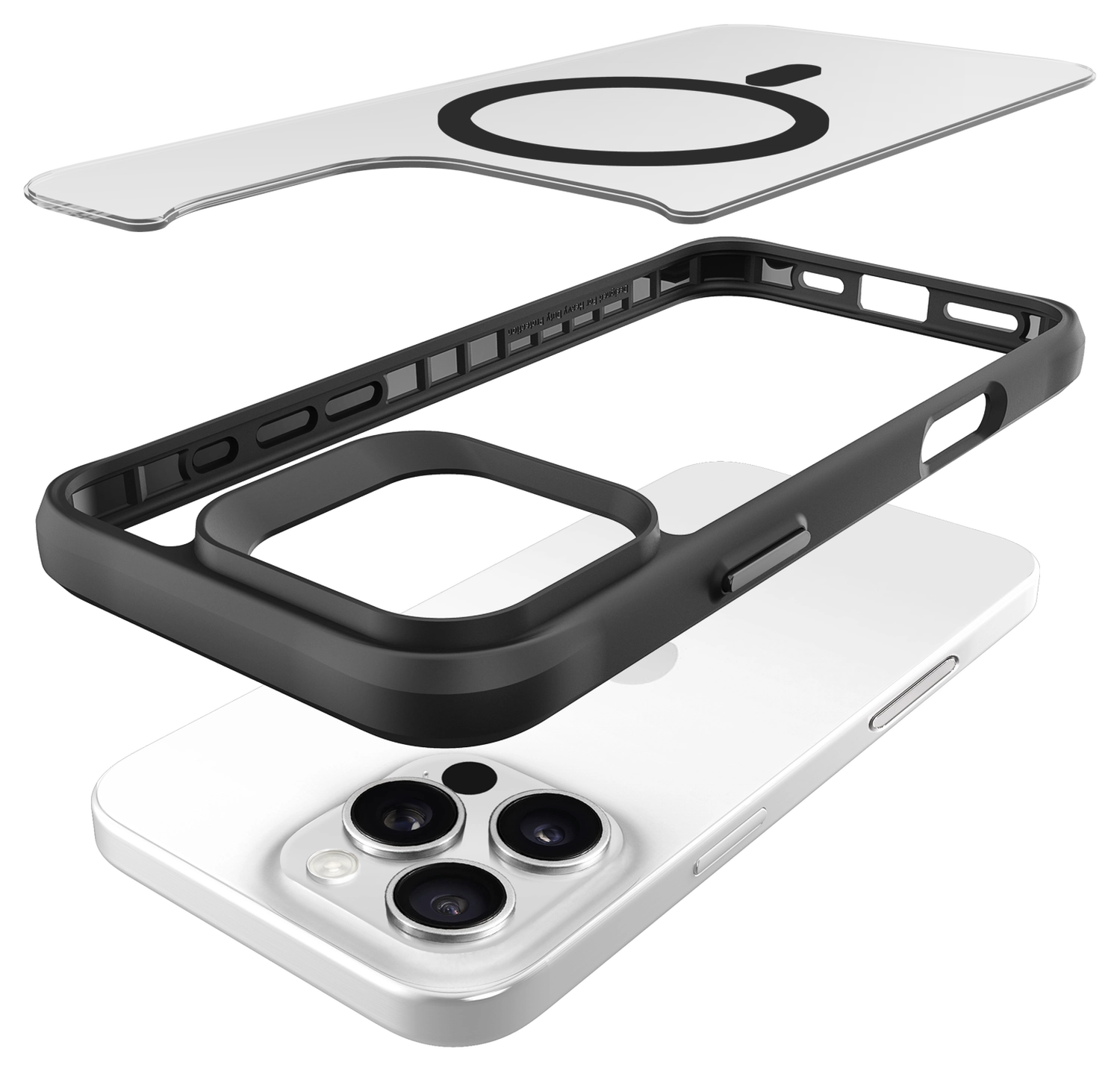 Buddi Hybrid Apple iPhone 16 Pro Hoesje MagSafe Back Cover Matte Zwart afbeelding 10