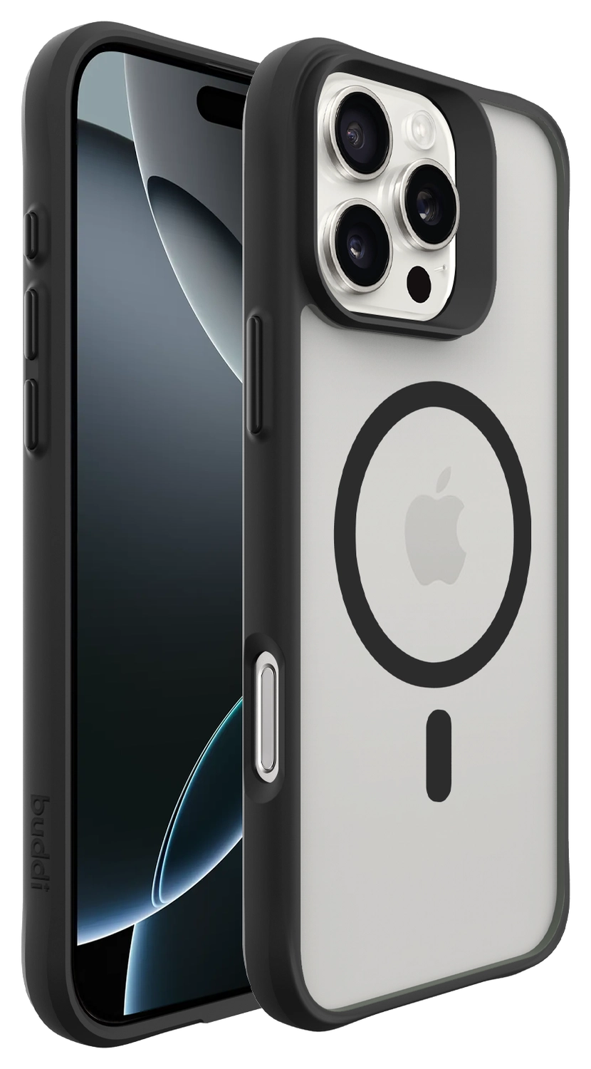 Buddi Hybrid Apple iPhone 16 Pro Hoesje MagSafe Back Cover Matte Zwart afbeelding 8