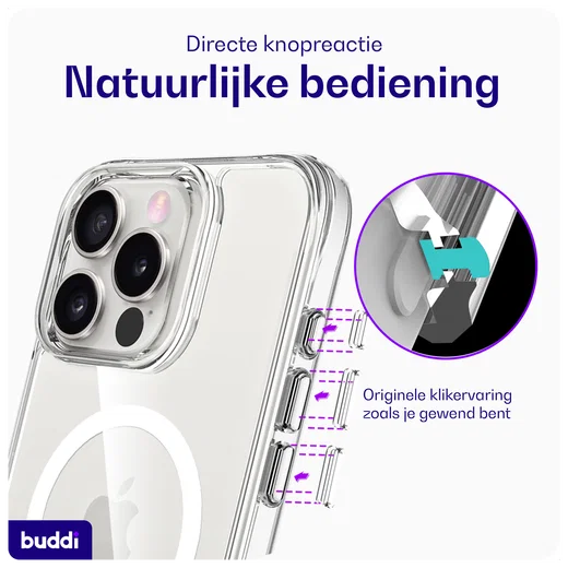 Buddi Core Apple iPhone 16 Pro Max Hoesje MagSafe Back Cover Transparant afbeelding 7