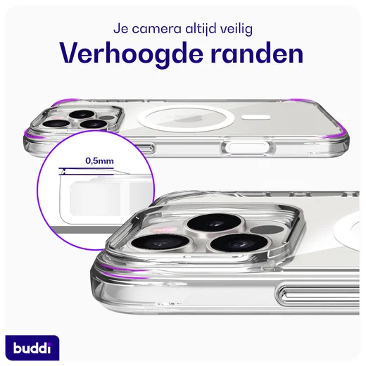 Buddi Core Apple iPhone 16 Pro Max Hoesje MagSafe Back Cover Transparant afbeelding 8