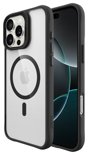 Buddi Hybrid Apple iPhone 16 Pro Max Hoesje MagSafe Back Cover Transparant Zwart afbeelding 1