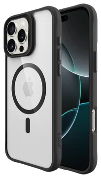 Buddi Hybrid Apple iPhone 16 Pro Max Hoesje MagSafe Back Cover Transparant Zwart