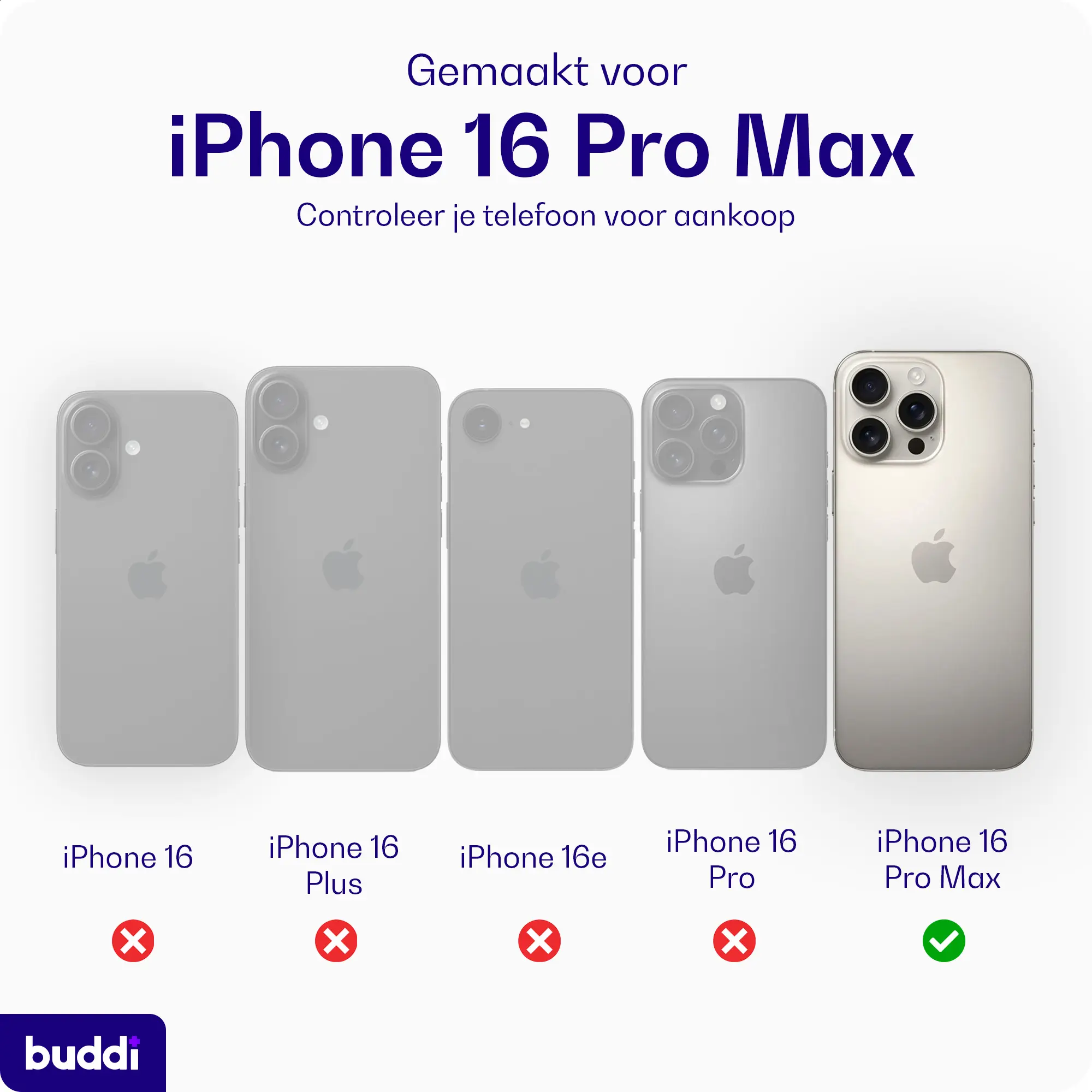 Buddi Hybrid Apple iPhone 16 Pro Max Hoesje MagSafe Back Cover Transparant Zwart afbeelding 5