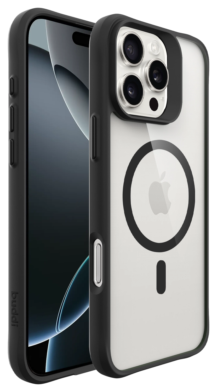 Buddi Hybrid Apple iPhone 16 Pro Max Hoesje MagSafe Back Cover Transparant Zwart afbeelding 10