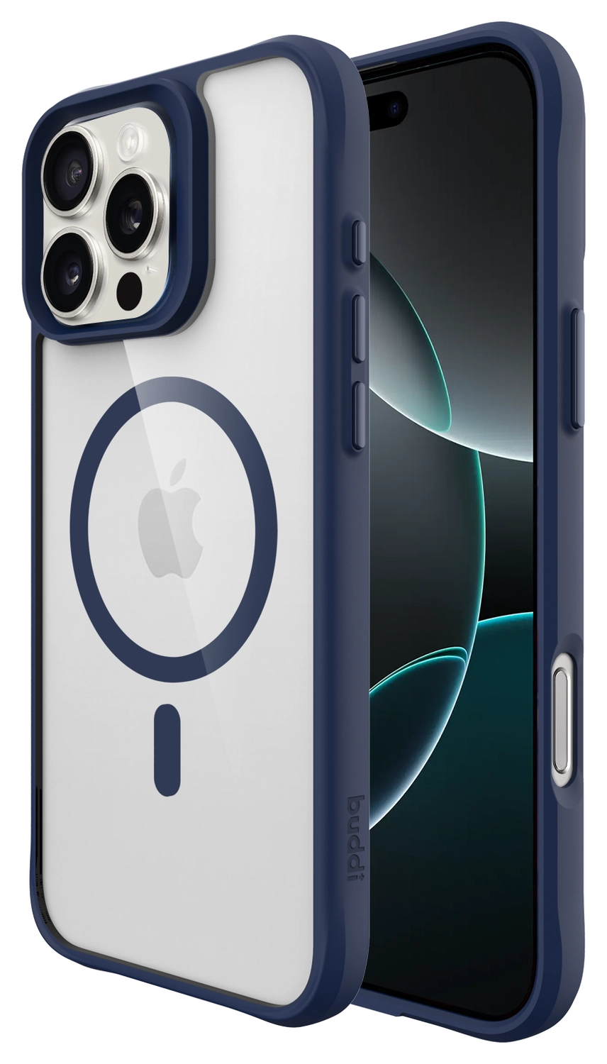 Buddi Hybrid Apple iPhone 16 Pro Max Hoesje MagSafe Back Cover Transparant Blauw afbeelding 1