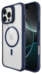 Buddi Hybrid Apple iPhone 16 Pro Max Hoesje MagSafe Back Cover Transparant Blauw afbeelding