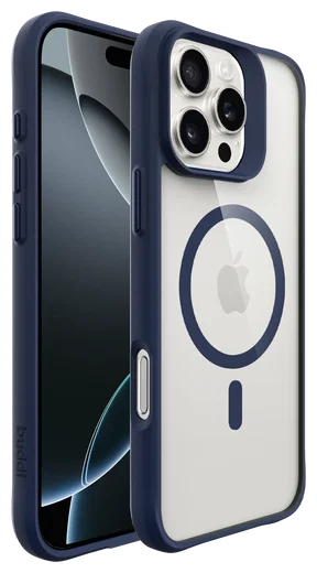 Buddi Hybrid Apple iPhone 16 Pro Max Hoesje MagSafe Back Cover Transparant Blauw afbeelding 10