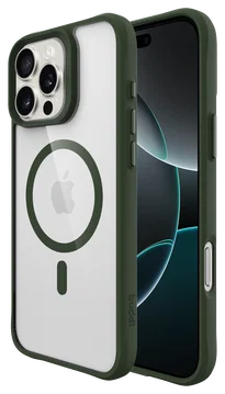 Buddi Hybrid Apple iPhone 16 Pro Max Hoesje MagSafe Back Cover Transparant Groen