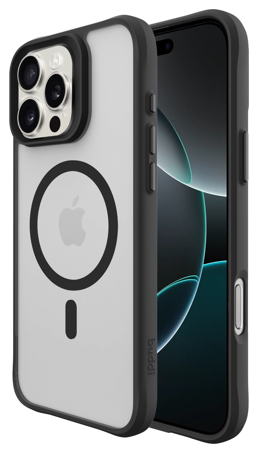 Buddi Hybrid Apple iPhone 16 Pro Max Hoesje MagSafe Back Cover Matte Zwart afbeelding 1