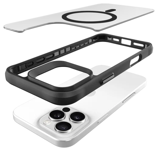 Buddi Hybrid Apple iPhone 16 Pro Max Hoesje MagSafe Back Cover Matte Zwart afbeelding 12
