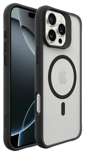 Buddi Hybrid Apple iPhone 16 Pro Max Hoesje MagSafe Back Cover Matte Zwart afbeelding 10