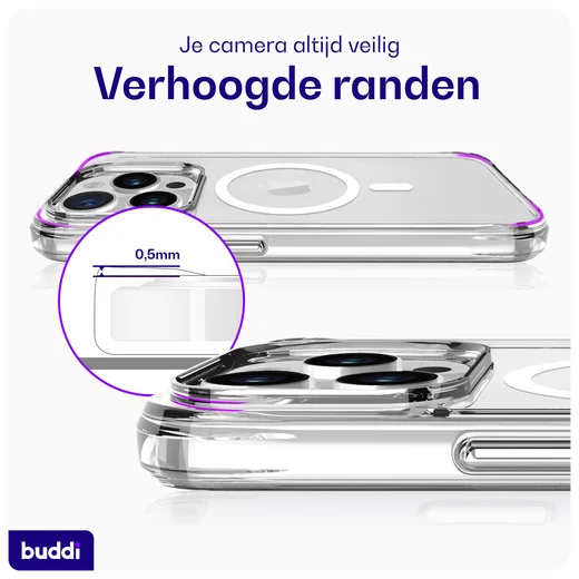 Buddi Core Apple iPhone 15 Pro Hoesje MagSafe Back Cover Transparant afbeelding 9