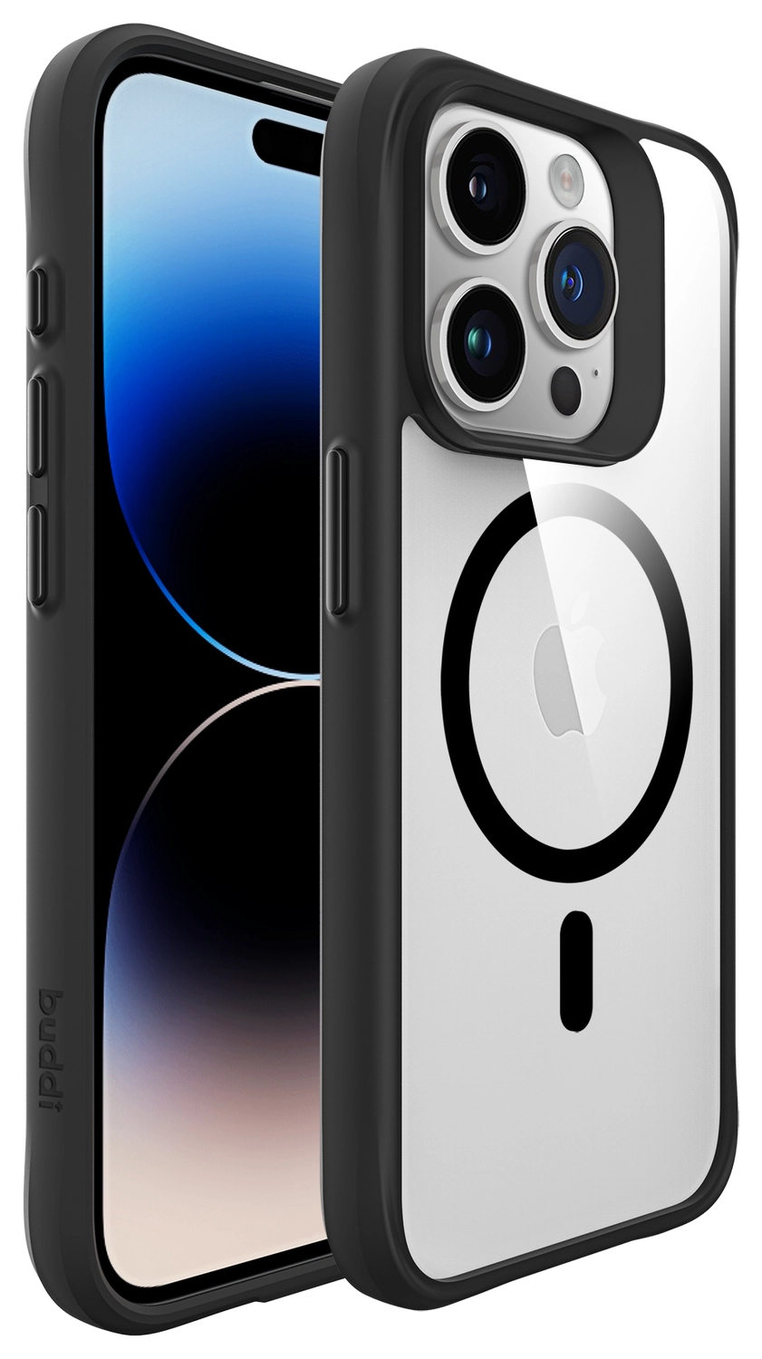 Buddi Hybrid Apple iPhone 15 Pro Hoesje MagSafe Back Cover Transparant Zwart afbeelding 8