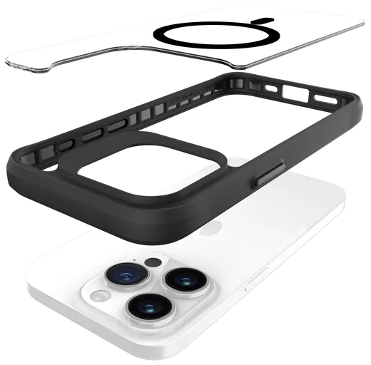 Buddi Hybrid Apple iPhone 15 Pro Hoesje MagSafe Back Cover Transparant Zwart afbeelding 10