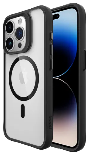 Buddi Hybrid Apple iPhone 15 Pro Hoesje MagSafe Back Cover Transparant Zwart afbeelding 1