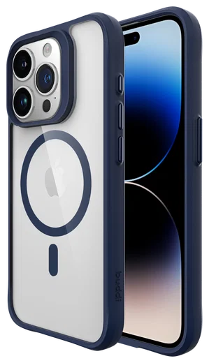 Buddi Hybrid Apple iPhone 15 Pro Hoesje MagSafe Back Cover Transparant Blauw afbeelding 1