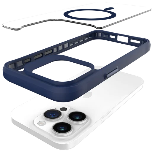 Buddi Hybrid Apple iPhone 15 Pro Hoesje MagSafe Back Cover Transparant Blauw afbeelding 12