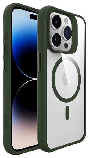 Buddi Hybrid Apple iPhone 15 Pro Hoesje MagSafe Back Cover Transparant Groen afbeelding 10