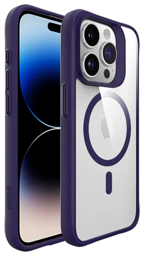 Buddi Hybrid Apple iPhone 15 Pro Hoesje MagSafe Back Cover Transparant Paars afbeelding 10