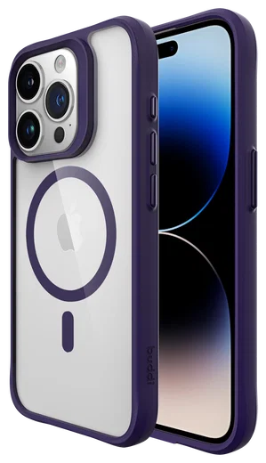 Buddi Hybrid Apple iPhone 15 Pro Hoesje MagSafe Back Cover Transparant Paars afbeelding 1