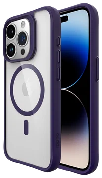 Buddi Hybrid Apple iPhone 15 Pro Hoesje MagSafe Back Cover Transparant Paars