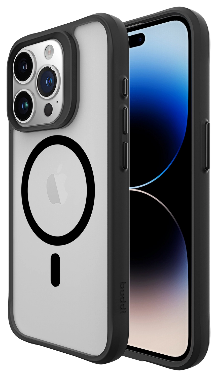 Buddi Hybrid Apple iPhone 15 Pro Hoesje MagSafe Back Cover Matte Zwart afbeelding 1