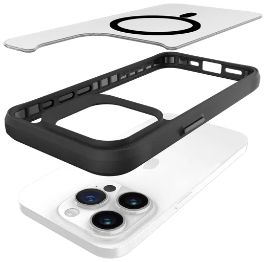 Buddi Hybrid Apple iPhone 15 Pro Hoesje MagSafe Back Cover Matte Zwart afbeelding 10