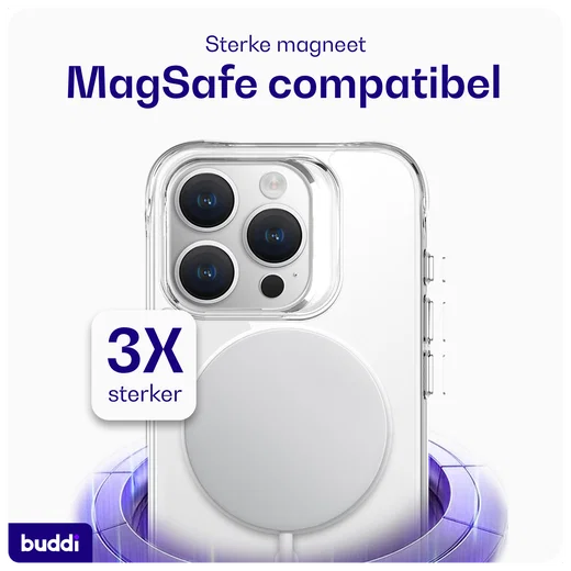 Buddi Core Apple iPhone 15 Pro Max Hoesje MagSafe Back Cover Transparant afbeelding 4