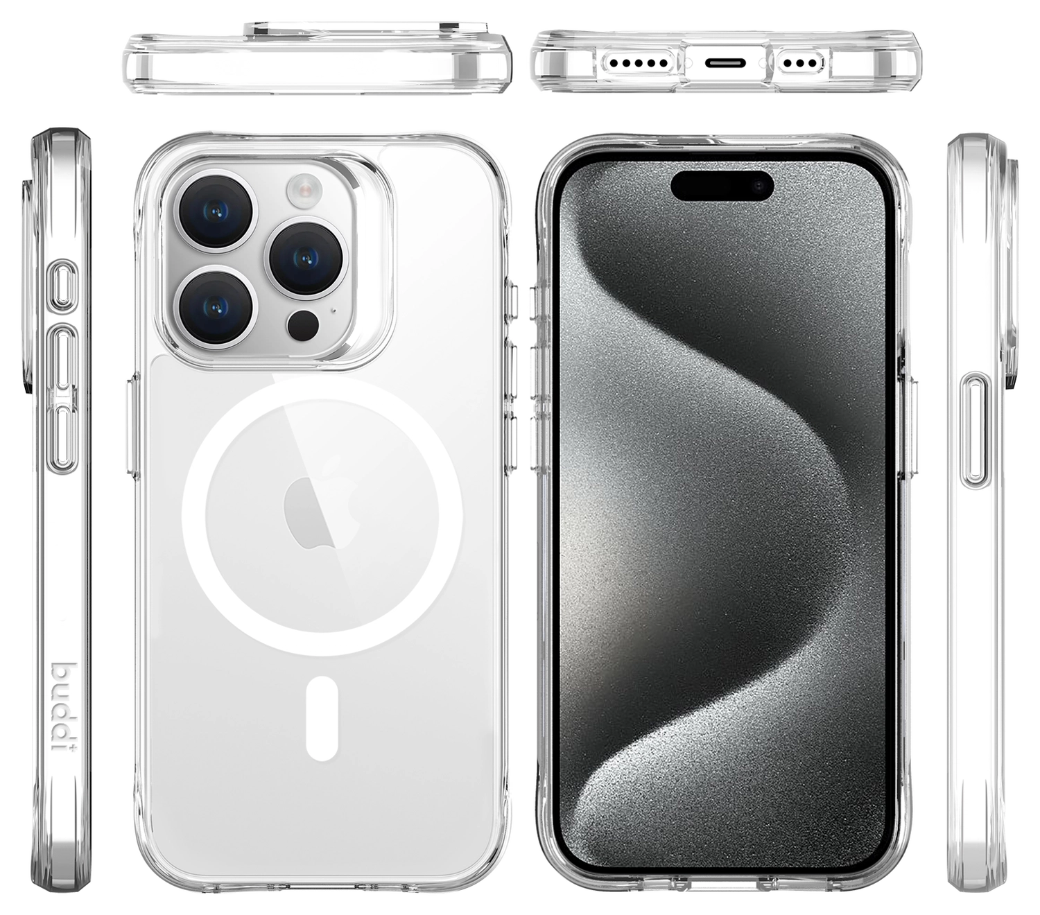 Buddi Core Apple iPhone 15 Pro Max Hoesje MagSafe Back Cover Transparant afbeelding 11