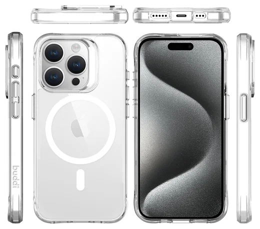 Buddi Core Apple iPhone 15 Pro Max Hoesje MagSafe Back Cover Transparant afbeelding 11