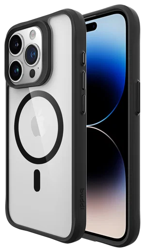 Buddi Hybrid Apple iPhone 15 Pro Max Hoesje MagSafe Back Cover Transparant Zwart afbeelding 1