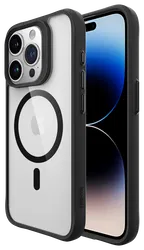 Buddi Hybrid Apple iPhone 15 Pro Max Hoesje MagSafe Back Cover Transparant Zwart afbeelding