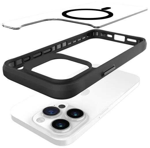 Buddi Hybrid Apple iPhone 15 Pro Max Hoesje MagSafe Back Cover Transparant Zwart afbeelding 11