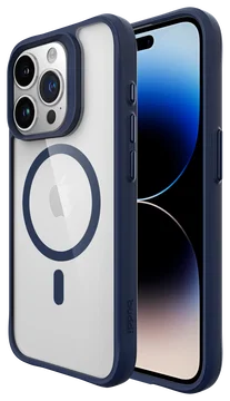 Buddi Hybrid Apple iPhone 15 Pro Max Hoesje MagSafe Back Cover Transparant Blauw