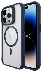 Buddi Hybrid Apple iPhone 15 Pro Max Hoesje MagSafe Back Cover Transparant Blauw afbeelding