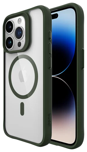 Buddi Hybrid Apple iPhone 15 Pro Max Hoesje MagSafe Back Cover Transparant Groen afbeelding 1