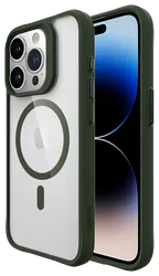 Buddi Hybrid Apple iPhone 15 Pro Max Hoesje MagSafe Back Cover Transparant Groen afbeelding