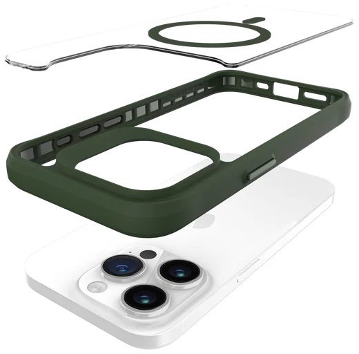 Buddi Hybrid Apple iPhone 15 Pro Max Hoesje MagSafe Back Cover Transparant Groen afbeelding 12