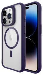 Buddi Hybrid Apple iPhone 15 Pro Max Hoesje MagSafe Back Cover Transparant Paars afbeelding