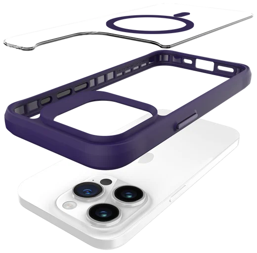 Buddi Hybrid Apple iPhone 15 Pro Max Hoesje MagSafe Back Cover Transparant Paars afbeelding 12