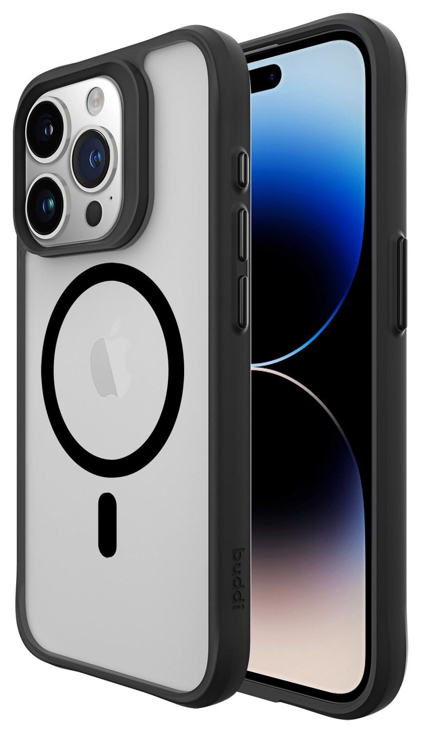 Buddi Hybrid Apple iPhone 15 Pro Max Hoesje MagSafe Back Cover Matte Zwart afbeelding 1