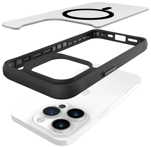 Buddi Hybrid Apple iPhone 15 Pro Max Hoesje MagSafe Back Cover Matte Zwart afbeelding 12