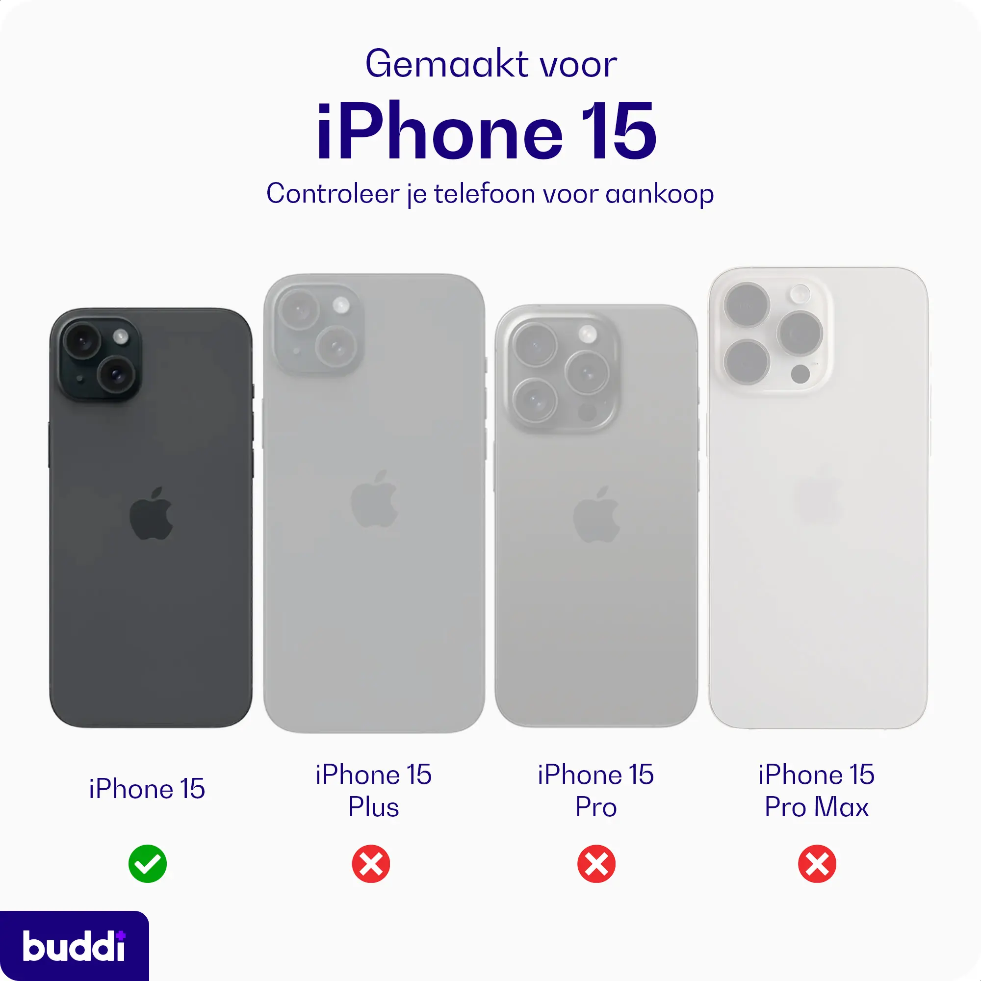 Buddi Hybrid Apple iPhone 15 / 14 / 13 Hoesje MagSafe Transparant Zwart afbeelding 5