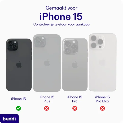 Buddi Hybrid Apple iPhone 15 / 14 / 13 Hoesje MagSafe Transparant Zwart afbeelding 5