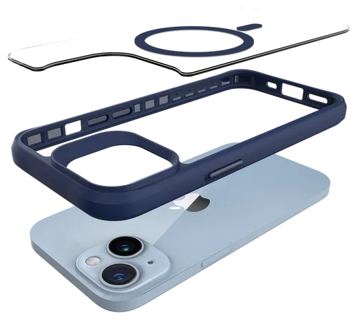 Buddi Hybrid Apple iPhone 15 / 14 / 13 Hoesje MagSafe Transparant Blauw afbeelding 10