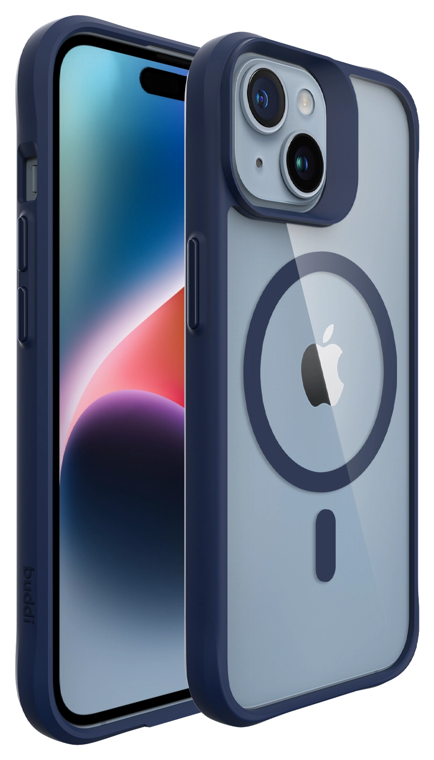 Buddi Hybrid Apple iPhone 15 / 14 / 13 Hoesje MagSafe Transparant Blauw afbeelding 8