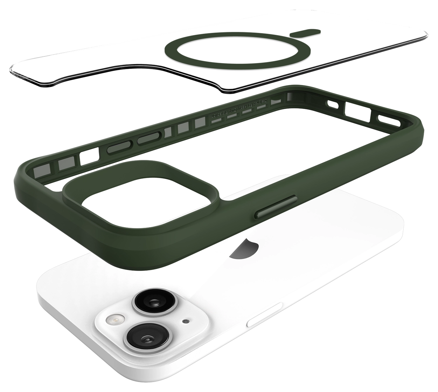 Buddi Hybrid Apple iPhone 15 / 14 / 13 Hoesje MagSafe Transparant Groen afbeelding 12