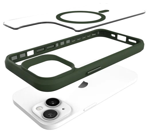 Buddi Hybrid Apple iPhone 15 / 14 / 13 Hoesje MagSafe Transparant Groen afbeelding 12